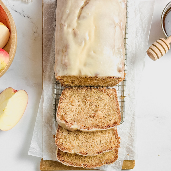Apple Cake with Tahini Honey Glaze - Joyva