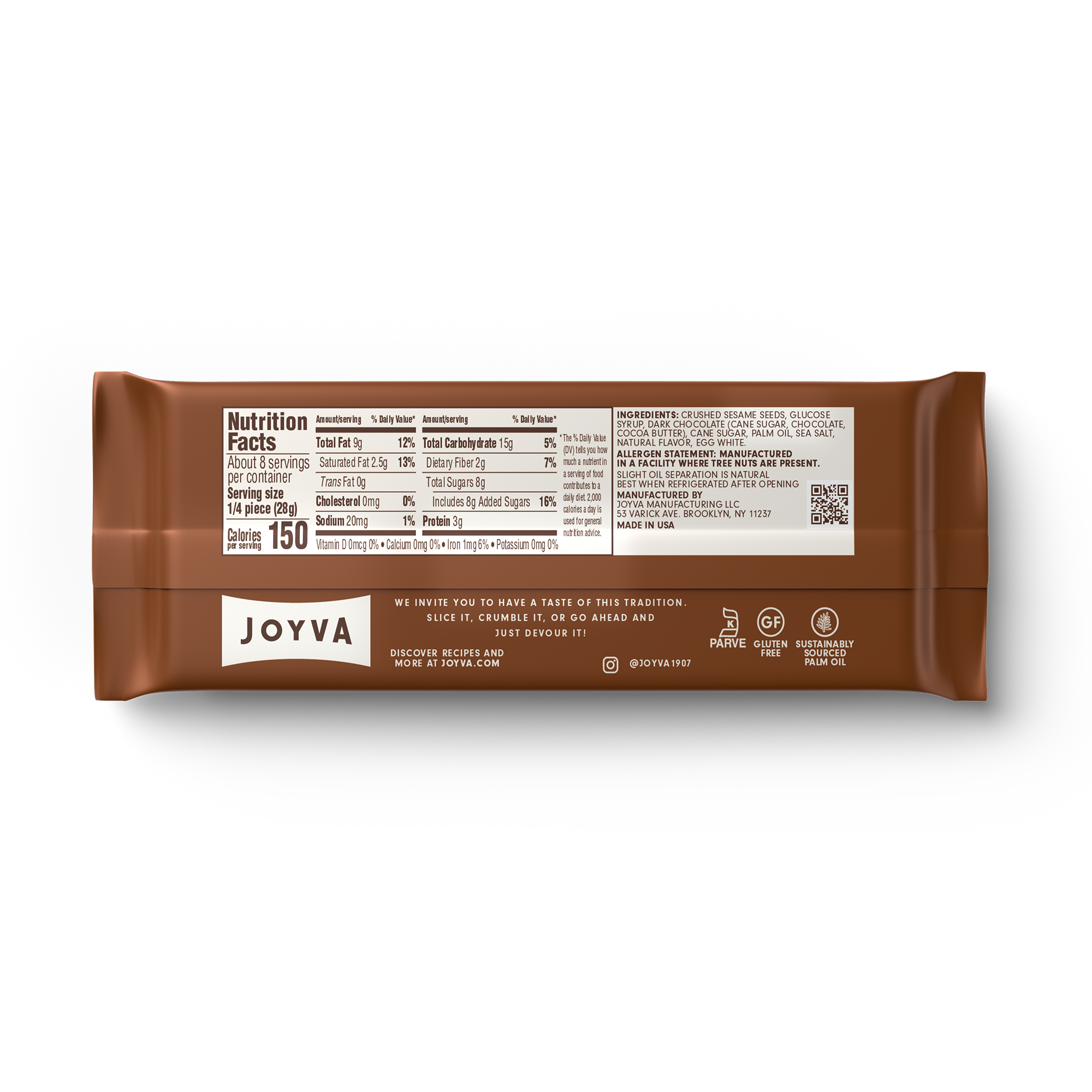 Chocolate Covered Halvah - Joyva Chocolate Covered Halvah - Joyva